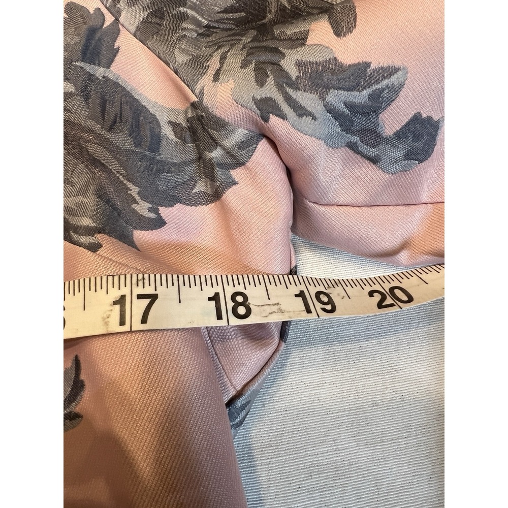 Belle Badgley Mischka Pink Gray Floral Romantic Mini Dress Sz 10 - Picture 7 of 8